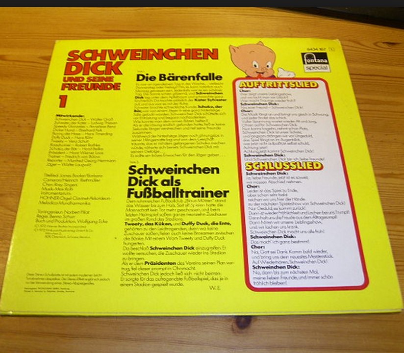 Schweinchen Dick 1v.6( Fontana special ) Lp  - Alte Hörspiele by Thomas Krohn© ♥ ♥ ♥