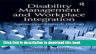 Read Disability Management and Workplace Integration: International Research Findings  Ebook Free
