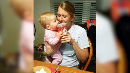 Ce bébé a très très soif! Petit voleur