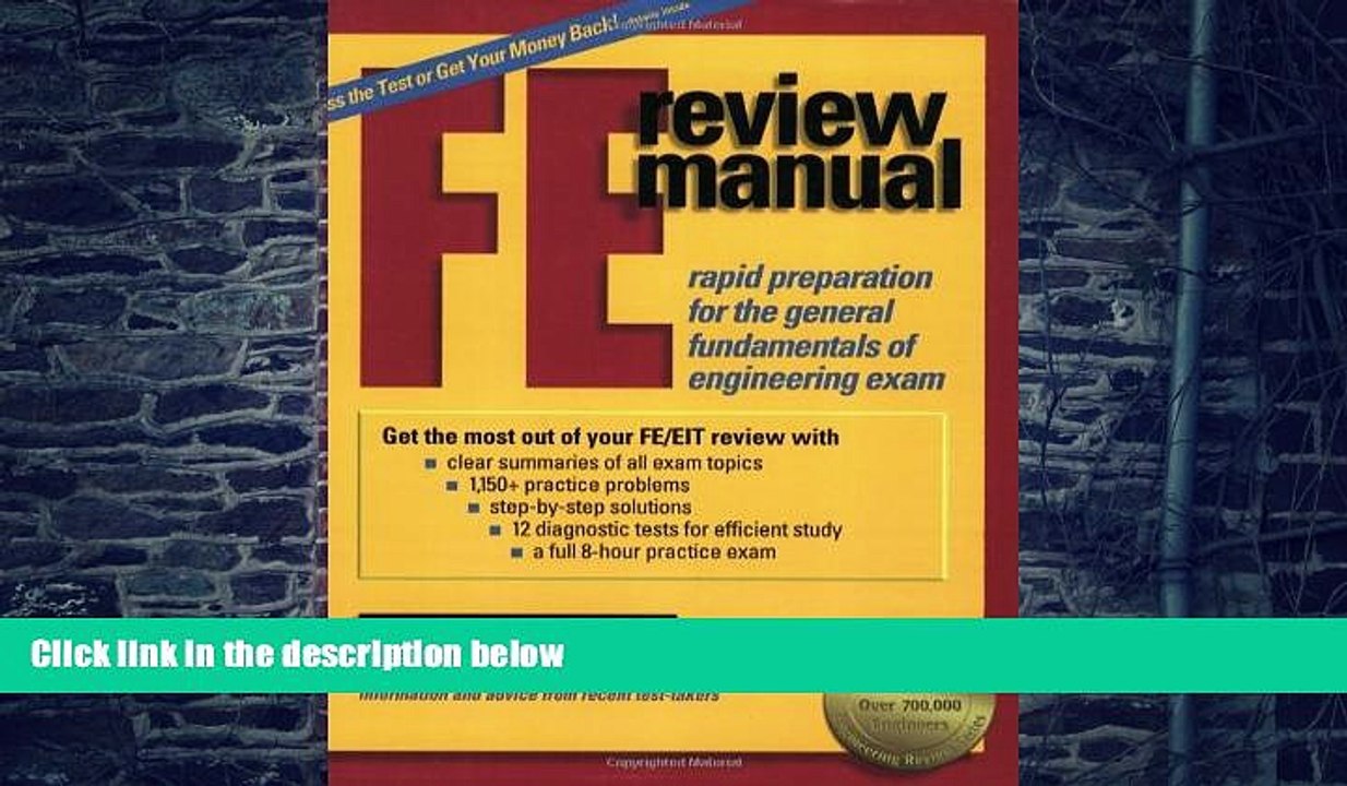 Big Deals  FE Review Manual: Rapid Preparation for the General Fundamentals of Engineering Exam