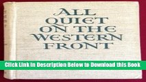 [Reads] All Quiet on the Western Front Online Ebook