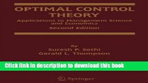 Read Optimal Control Theory: Applications to Management Science and Economics  Ebook Free