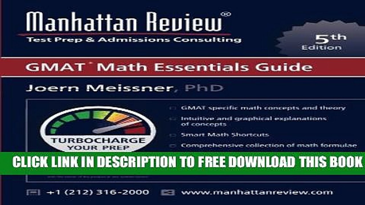 [PDF] Manhattan Review GMAT Math Essentials Guide [5th Edition]: Turbocharge your Prep Popular