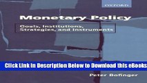 [PDF] Monetary Policy: Goals, Institutions, Strategies, and Instruments Free Ebook