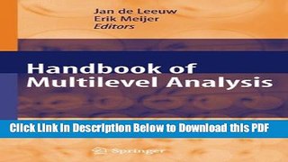 [Read] Handbook of  Multilevel Analysis Popular Online
