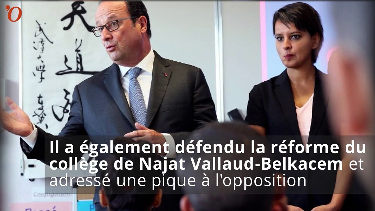 Réforme du collège : Hollande défend Najat Vallaud-Belkacem