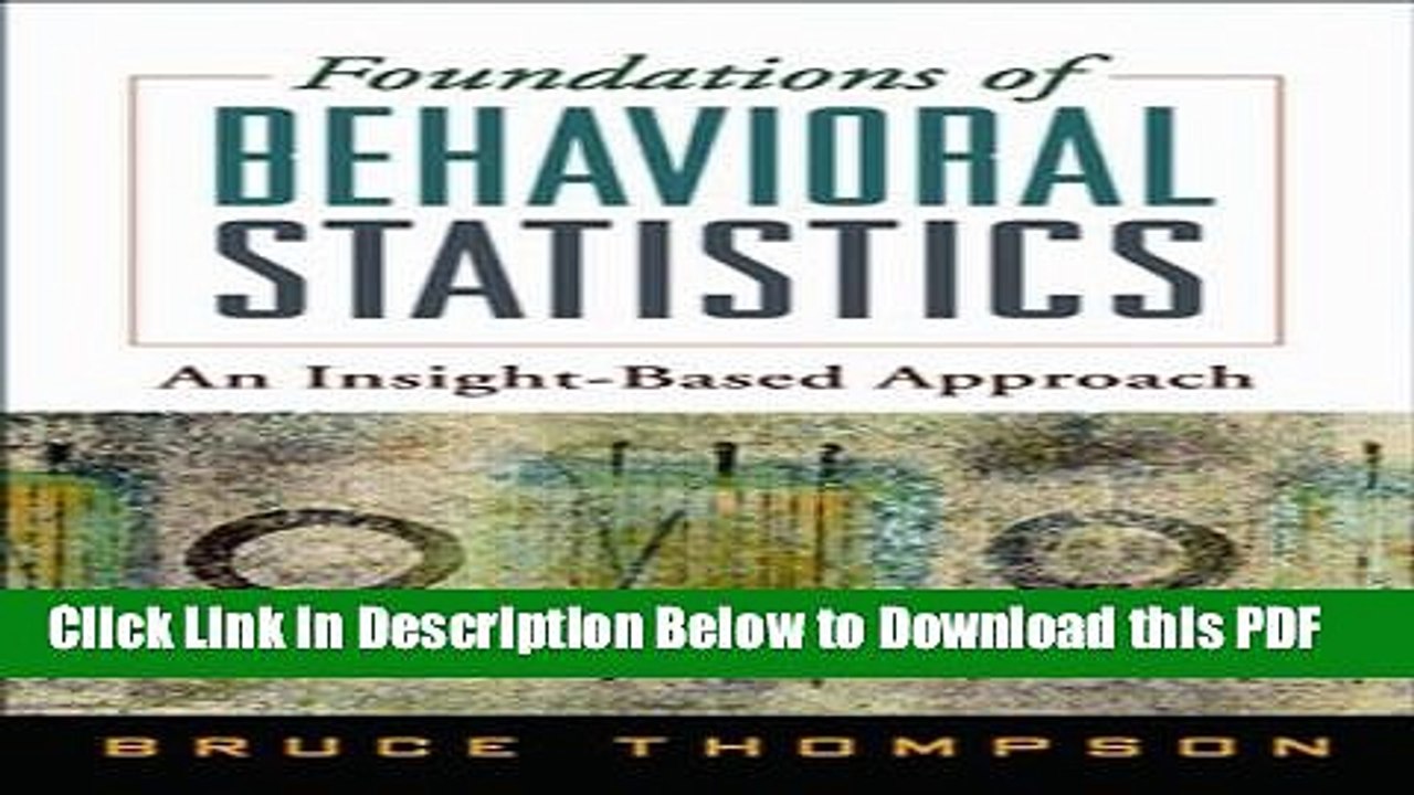 [Read] Foundations of Behavioral Statistics: An Insight-Based Approach Ebook Free