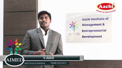 AIMED Institute Testimonial By V Akhil