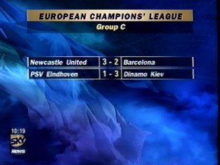 Newcastle Utd v Barcelona CL 1997-98