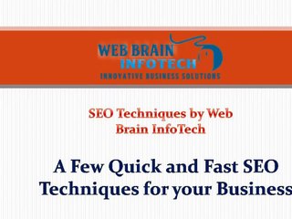 A Few Quick and Fast SEO Techniques for your Business