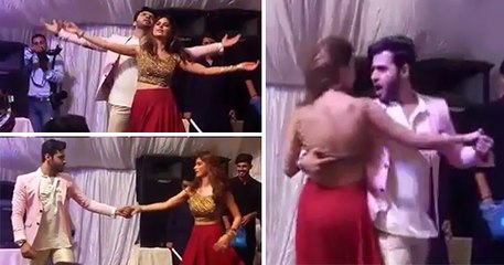 Huma Khan and Saim Ali on the dance floor at Shanzer and Aliha's mehndi