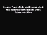 Designer Teppich Modern mit Konturenschnitt Karo Muster Marmor Optik Braun Creme GrÃ¶sse:160x230