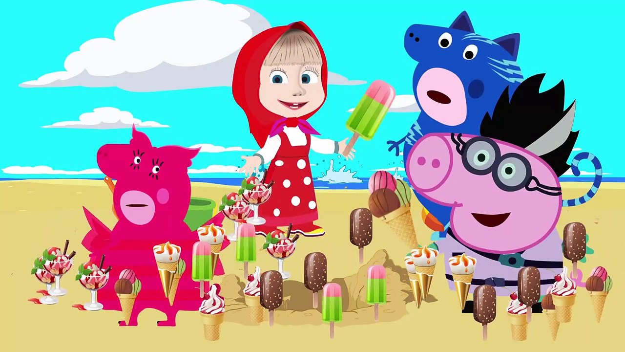 Masha and the Bear Cry At Beach When lost her Ice Cream