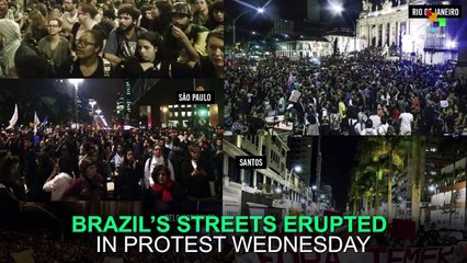 Thousands March Against Brazilian Coup