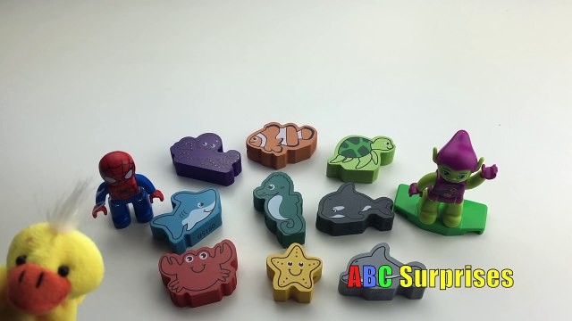Abc Surprises Spiderman Vs Green Goblin Sea Animals Game Surprise Egg Toy