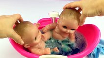 Twin Baby Dolls Bathtime Lil Cutesies Babies Bathtub w/ Shower How to Bath a Baby Doll Toy Videos