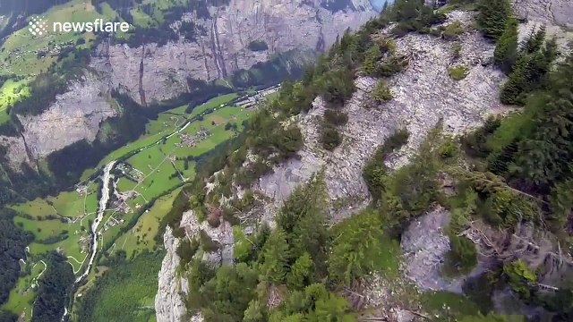 Wingsuit flyer performs death defying 'proximity flight'