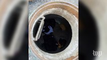 Utility workers found signs of kids living in a sewer