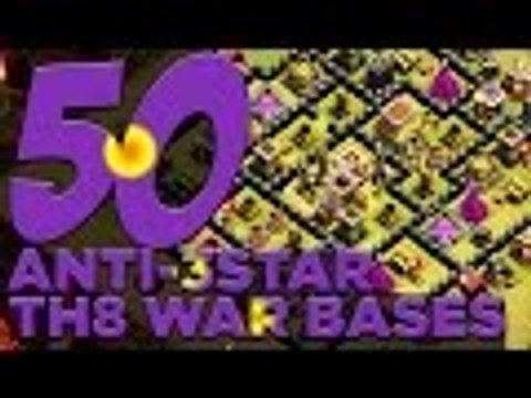50 X ANTI-3 STAR TH8 War Bases For Your Clan Wars!! | Clash of Clans