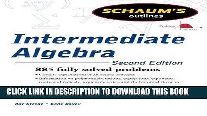 [PDF] Schaum s Outline of Intermediate Algebra, Second Edition (Schaum s Outlines) Popular Colection