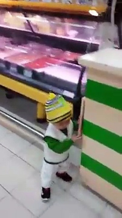 Kid Size Shopping Trip--Baby Doing Grocery Shopping