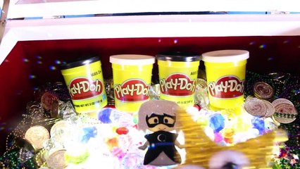 PJ MASKS LUNA GIRL TOYS Surprise Play Doh Egg Videos | Treasure Chest Surprise Toys