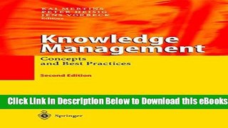 [Reads] Knowledge Management: Concepts and Best Practices Free Books