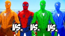 SPIDER-MAN vs GREEN SPIDERMAN vs ORANGE SPIDERMAN vs BLUE SPIDERMAN - EPIC SUPERHEROES BATTLE