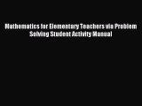 [PDF] Mathematics for Elementary Teachers via Problem Solving Student Activity Manual Popular