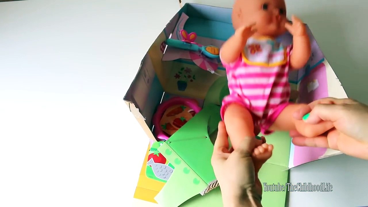 Nenuco Learn to Eat Baby Doll Dinner Time Poop on Potty M&M Bath Brush Teeth Goes to Bed