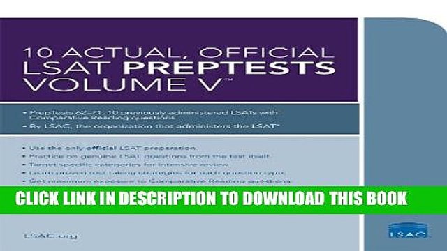 [PDF] 10 Actual, Official LSAT PrepTests Volume V: PrepTests 62 through 71 (Lsat Series) Full Online