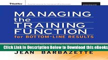 [Reads] Managing the Training Function For Bottom Line Results: Tools, Models and Best Practices