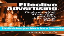 [Get] Effective Advertising: Understanding When, How, and Why Advertising Works (Marketing for a