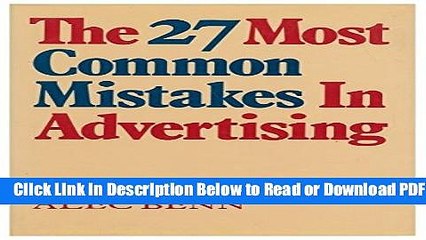[Get] The 27 Most Common Mistakes In Advertising Free New