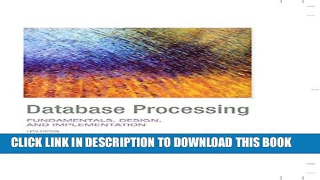[PDF] Database Processing: Fundamentals, Design, and Implementation (14th Edition) (Prentice-Hall