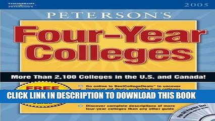 New Book Four Year Colleges 2005, Guide to (Peterson s Four Year Colleges)