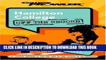 Collection Book Hamilton College: Off the Record (College Prowler) (College Prowler: Hamilton