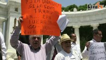 Protest in Mexico City for Trump's visit