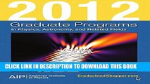 Collection Book 2012 Graduate Programs in Physics, Astronomy, and Related Fields (Graduate