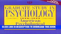 New Book Graduate Study in Psychology 1998-1999: With 1999 Addendum