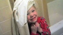 Cute Girl Gets Caught In Shower Curtain