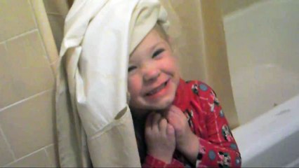 Cute Girl Gets Caught In Shower Curtain