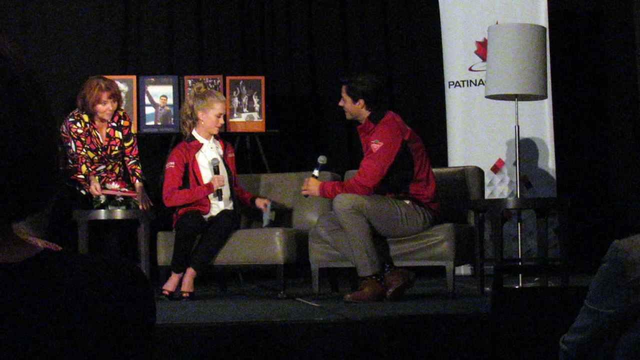 Kaitlyn Weaver & Andrew Poje play Heads Up! at...