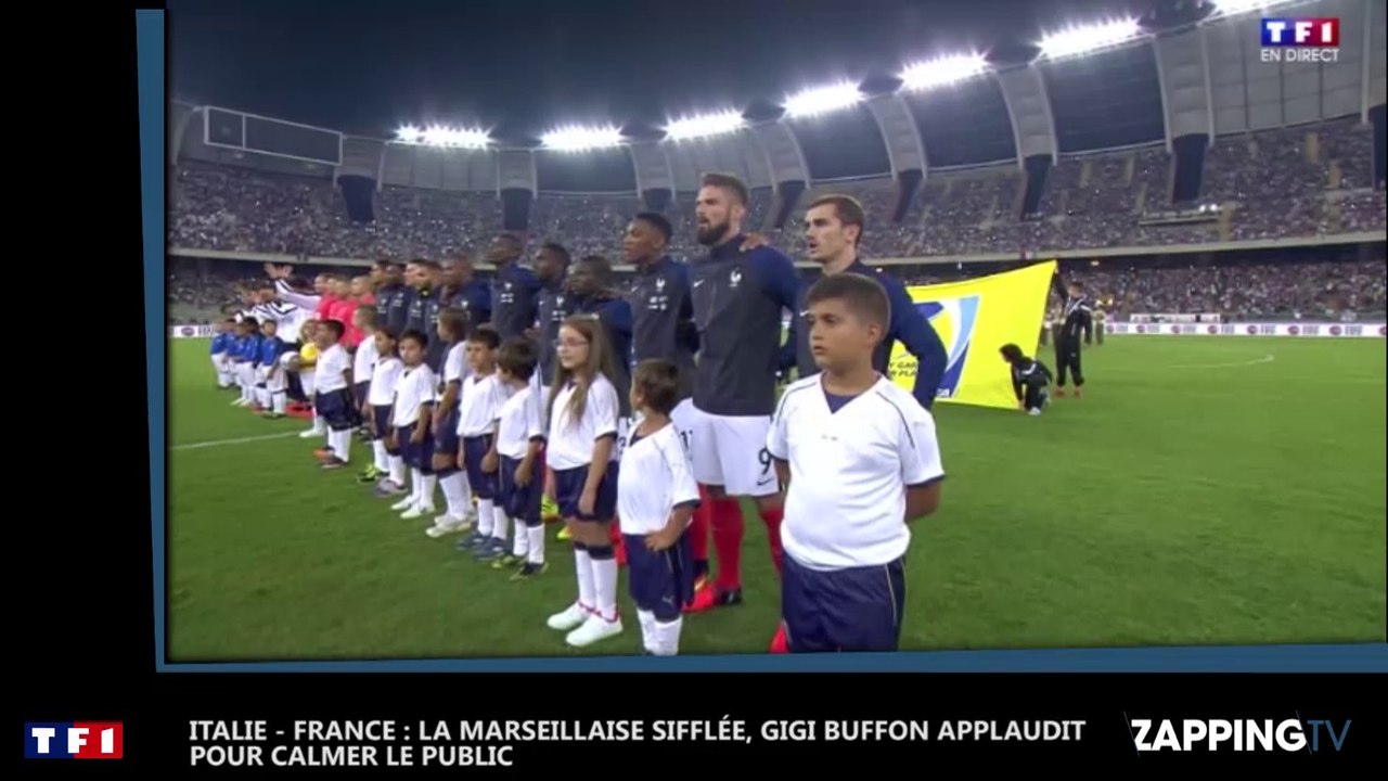 Italie – France : La Marseillaise sifflée, Gigi Buffon applaudit pour calmer le public