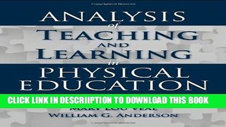 [New] Analysis Of Teaching And Learning In Physical Education Exclusive Full Ebook