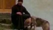 Serbian orthodox monk and a wolf