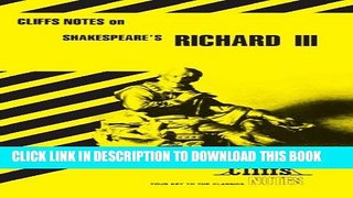 [Read] Shakespeare s Richard III (Cliffs Notes) Popular Online