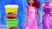 Barbie Play Doh Dress Makeover for Frozen Elsa & Little Mermaid Ariel + Playdough Surprise Eggs