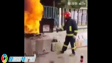 Botella de refresco como extintor de incendios