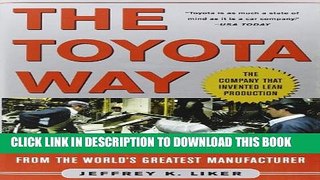 [PDF] The Toyota Way: 14 Management Principles from the World s Greatest Manufacturer Full Online
